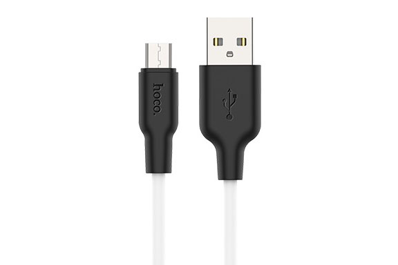 Кабель USB - MicroUSB HOCO X21 Plus, 2м (белый-черный)