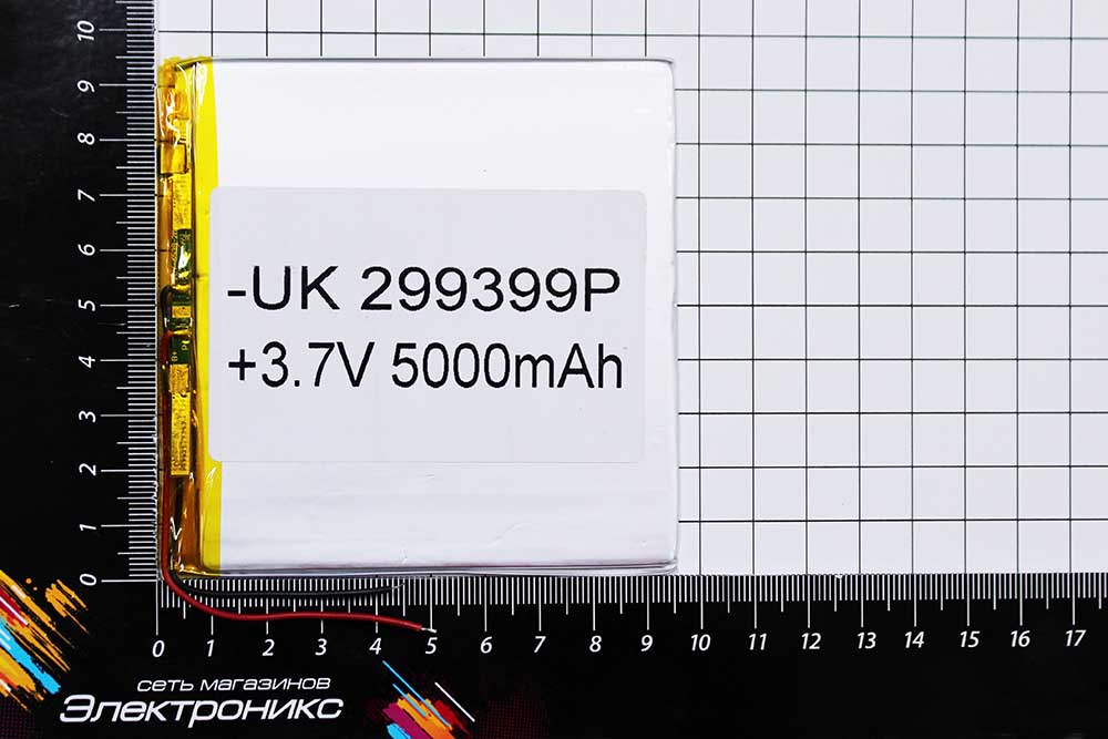 Литий-полимерный аккумулятор UK299399P (99X94x3mm) 3.7V 5000mAh