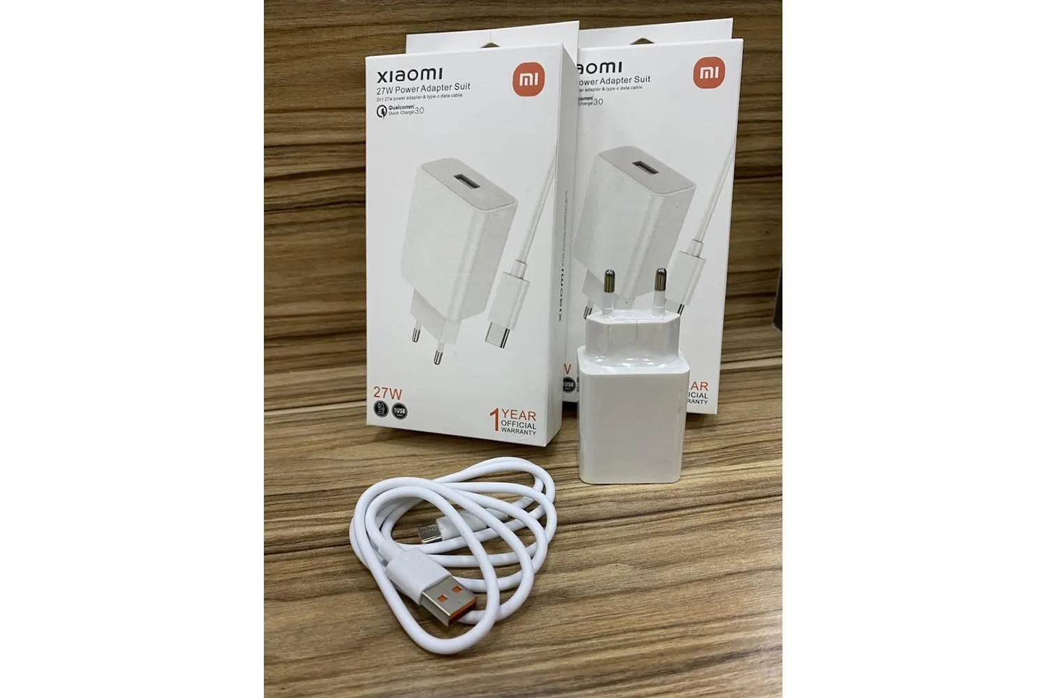 Сетевое зарядное устройство Xiaomi 27W USB, с кабелем USB - Type-C, 1м (белый)