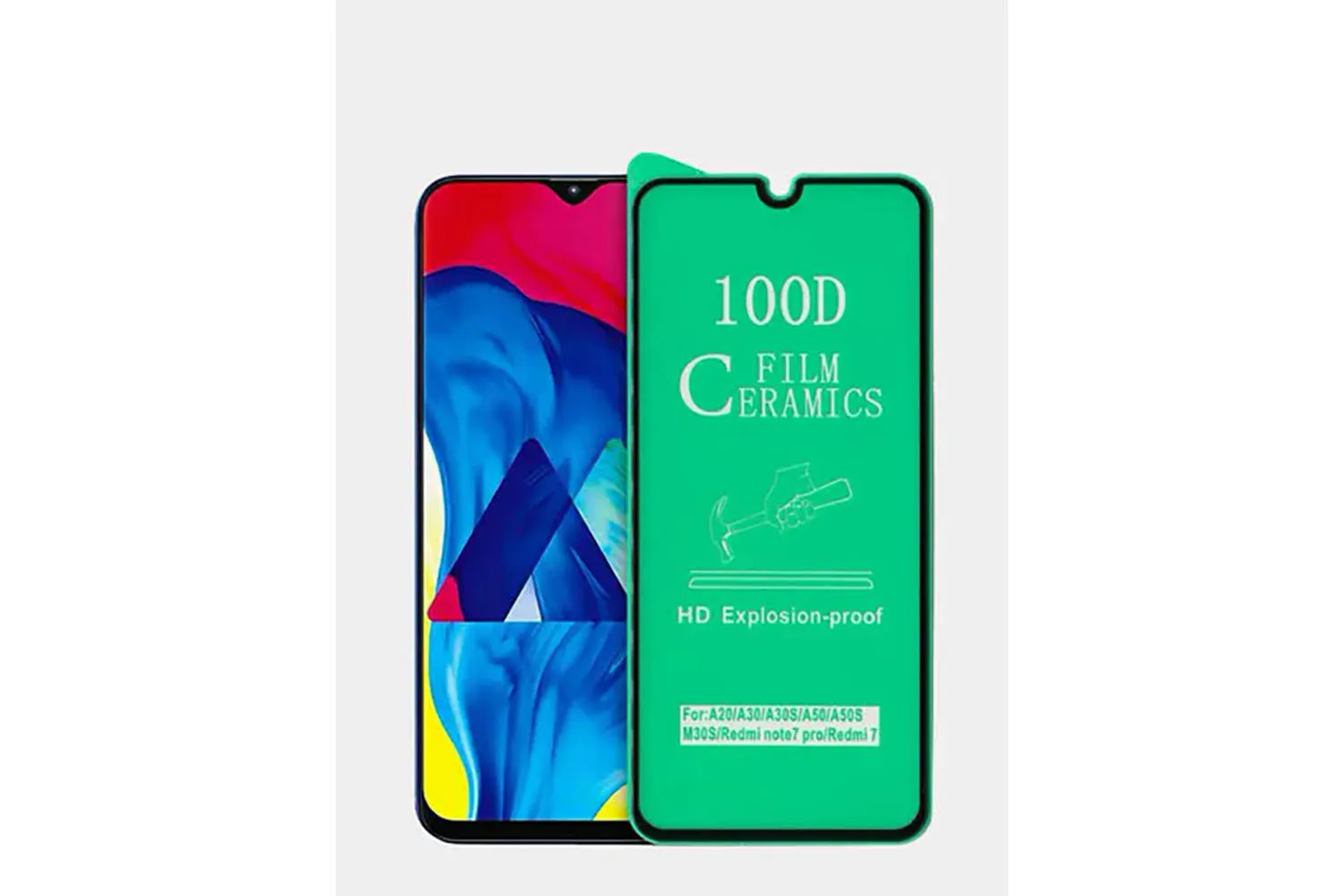 Противоударное стекло/пленка керамическое Ceramic для дисплея  Samsung Galaxy A50, A30, A20, M30, M2