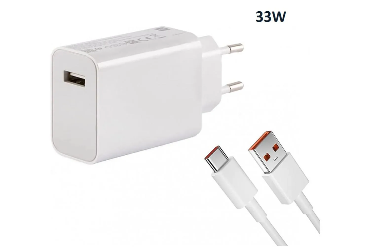 Сетевое зарядное устройство Xiaomi 33W USB, с кабелем USB - Type-C, 1м (белый)