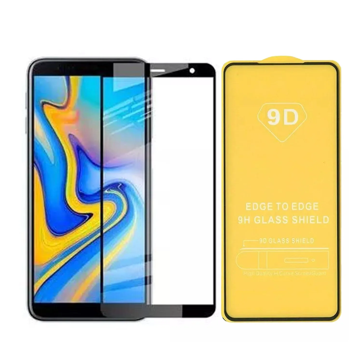Противоударное стекло LEIWEI Samsung Galaxy J4 Plus 2018, J6 Plus 2018 9D тех.упак (черный)