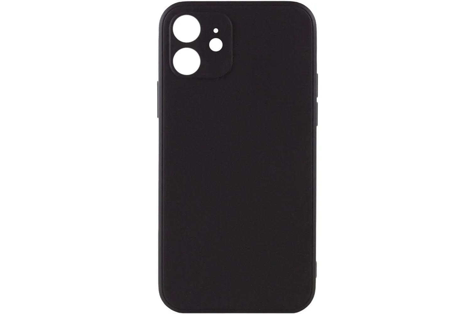 Чехол силиконовый с защитой камеры для Apple iPhone 12 (черный)