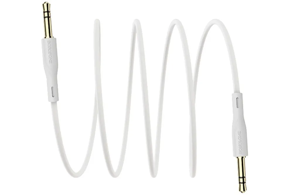 Кабель AUX Borofone BL1 AUX Audio cable 3.5mm 1 метр прямой (белый)