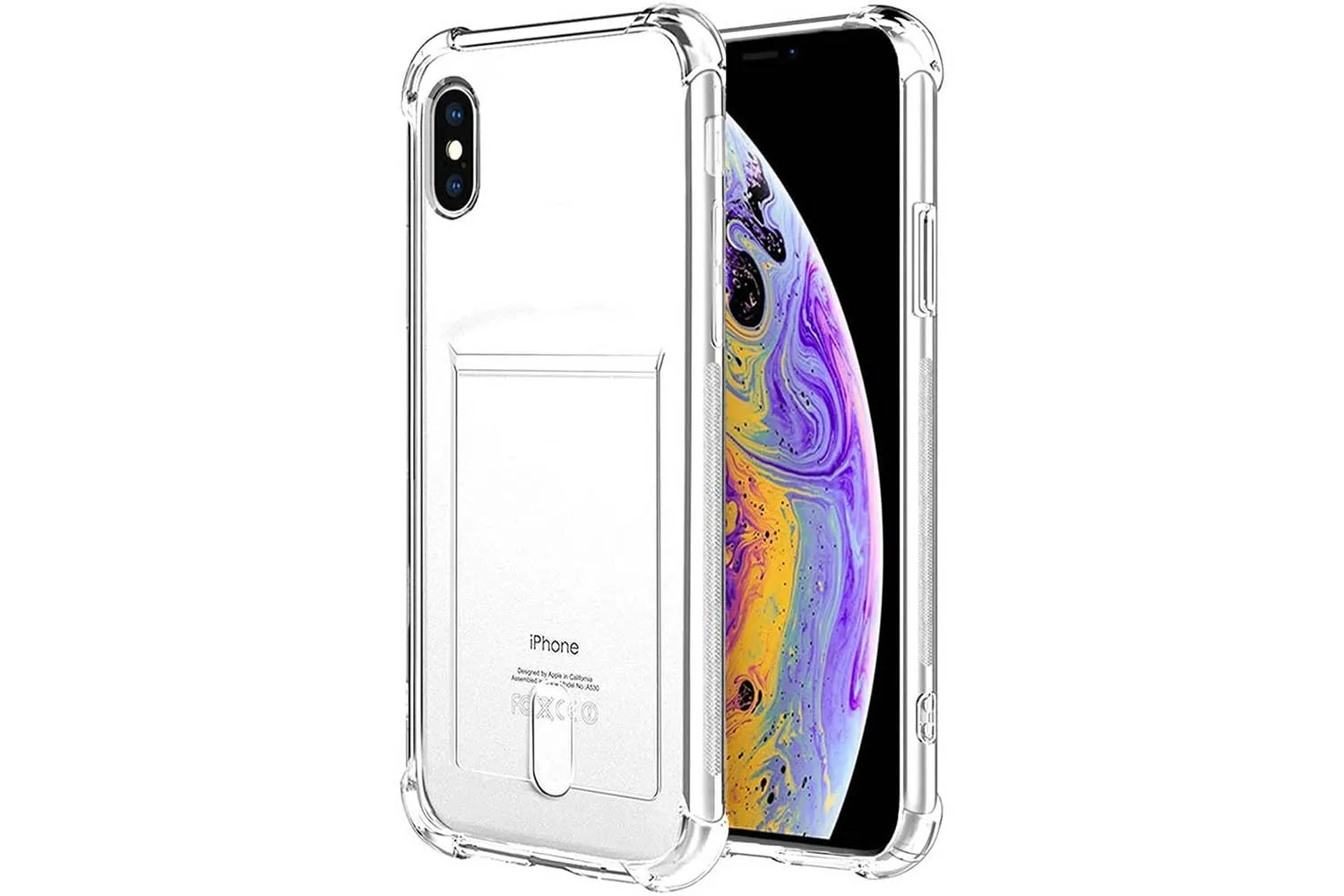 Силиконовый чехол с кармашком под карточку Apple iPhone X, XS