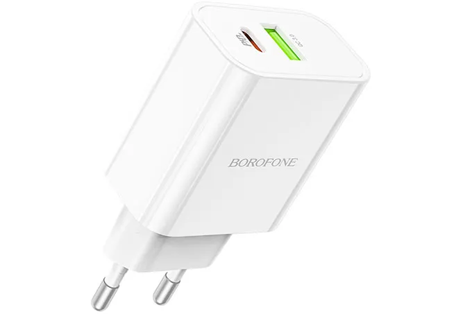 Сетевое зарядное устройство Borofone BA55A Crown, 1 USB, Type-C, PD20W+ QC3.0 (белый)