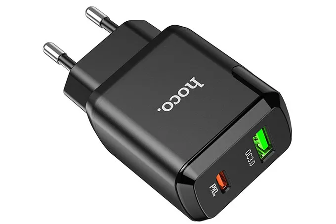 Сетевое зарядное устройство HOCO N5 Favor dual port PD20W+QC3.0 (черный)