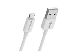 Кабель USB - MicroUSB BOROFONE BX22 Bloom, 1м (белый)