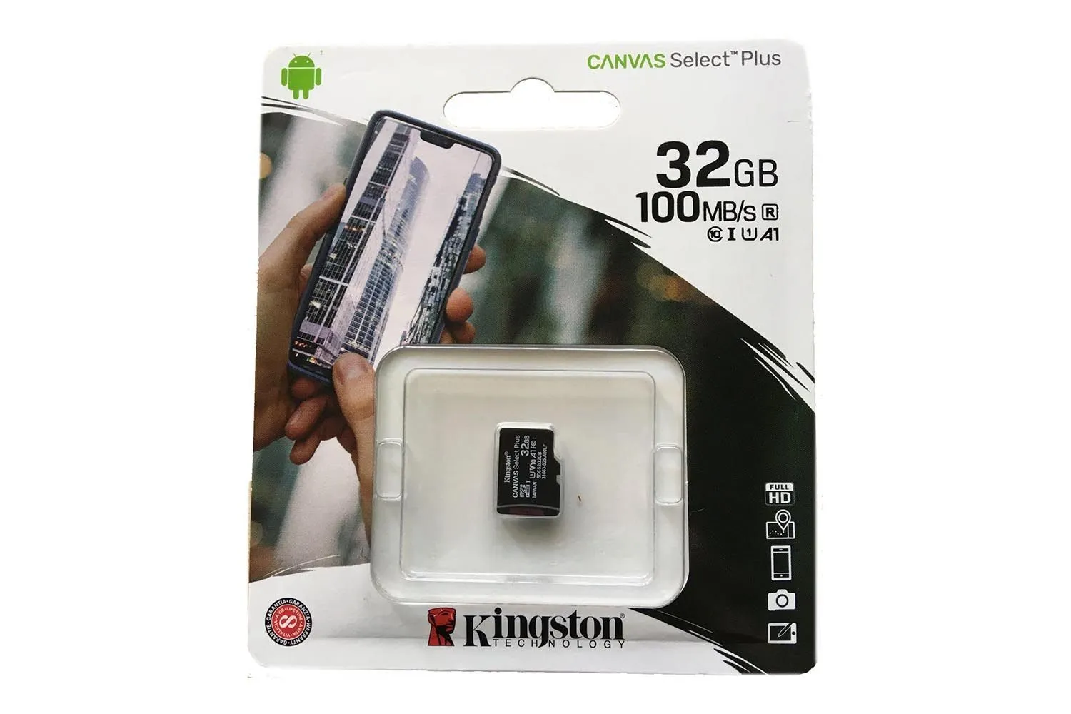 Карта памяти MicroSD 32GB Kingston Class 10 Canvas Select Plus A1 (100 Mb/s) без адаптера